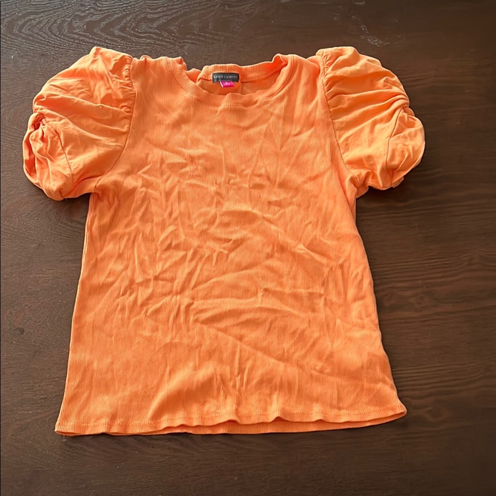 Vibrant Orange Puff Sleeve Top